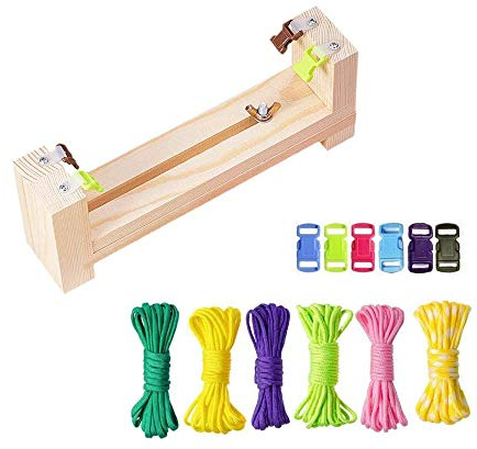 Ritte Holz Armband Hersteller, Jig Armband Hersteller Set, Holz Armband Hersteller Mit 6 Fallschirmschnüren Und 6 Schnallen Zum Paracord-flechten, Diy-armband-strickwerkzeug
