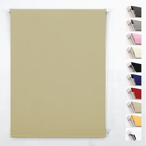 FUNKY GADGETS Blackout Roller Blinds, Cappuccino (60cm Wide X 165cm Drop)