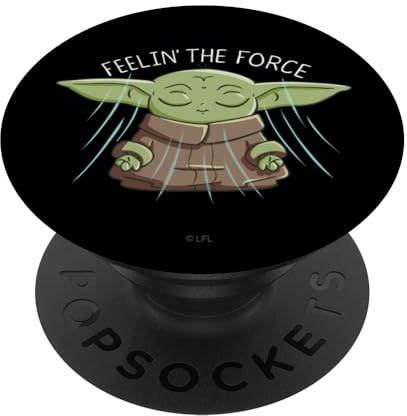 PopSockets Star Wars The Mandalorian The Child Feelin' The Force PopSockets PopGrip - Support et Grip pour Smartphone/Tablette avec un Top Interchangeable