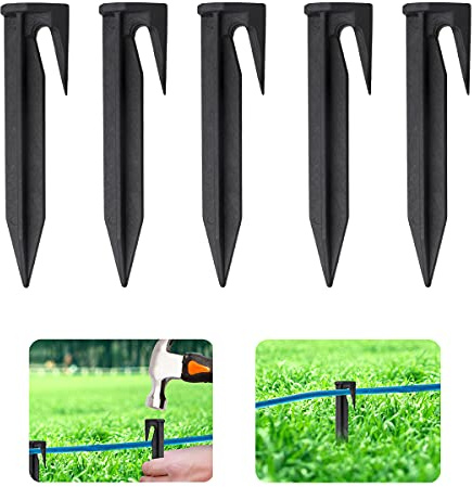 LURICO Piquetas Cortacesped, 100 Piezas Estacas para Cable Robot, Piquetas de Fijación, Cortacésped Clavos, Compatible con Bosch, Gardena, Husqvarna, Worx, Stihl, Yard Force