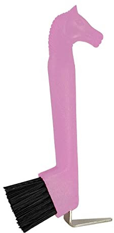 York Hufkratzer für Pferde Grooming Tools Pferdehufkratzer mit Pferdekopf als Griff (rosa)