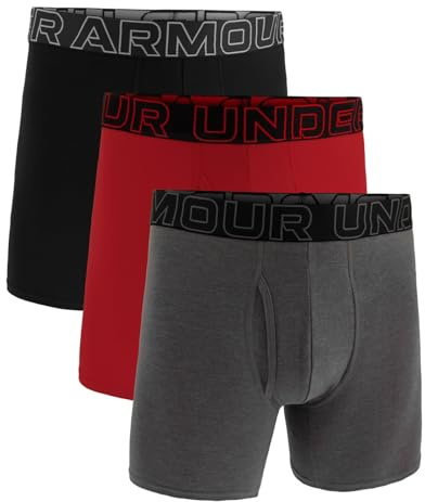 Under Armour Lot de 3 Boxers pour Homme en Coton Performance, Longueur Jambe 15 cm – Respirant, évacuation de l’humidité, Toucher Doux, Confort Toute la journée