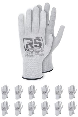 RS CONDUCTOR guanti antistatici trasparenti guanti di montaggio/taglia 08, 12 paia/grigio/guanti di montaggio/guanti da lavoro/guanti protettivi