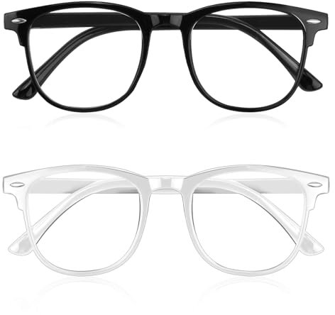 2 Set Gafas Filtro Luz Azul Unisex para Protección Ocular, Anti-Fatiga y Anti-Luz Azul para Gaming, Lectura y Uso Diario, Lentes Antireflejo, Reducción de Fatiga Visual y Bloqueo de Radiación Electrón