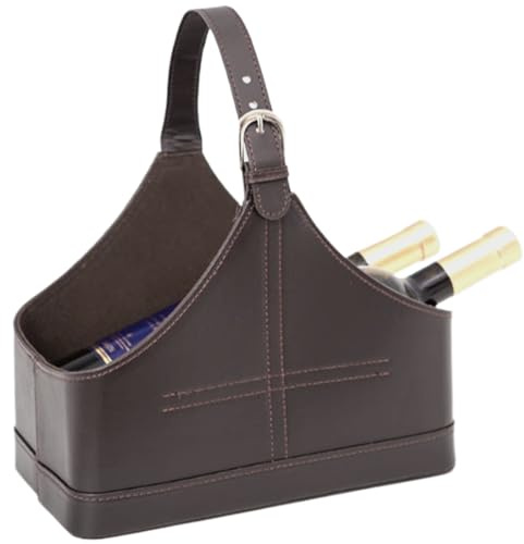 Revistero Revistero de cuero de 11x5,9x8,3 pulgadas con asa superior Cesta de revistas de frutas y flores de vino para regalos navideños Exhibición de regalos Revistero de cuero Cesta de revistas Cest