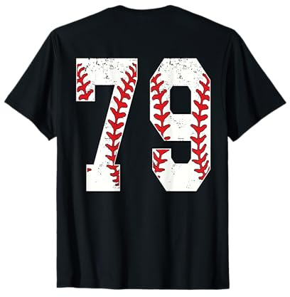 Numéro 79 Maillot de Baseball numéro 79 imprimé au Dos T-Shirt