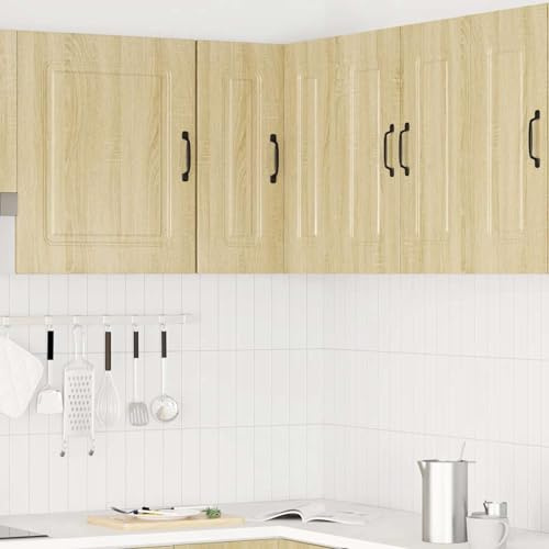 ATOMSTACK MAKER Kalmar Armoire d'angle suspendue en chêne Sonoma 57 × 57 × 60 cm Montage mural peu encombrant Charge jusqu'à 60 kg Matériau bois