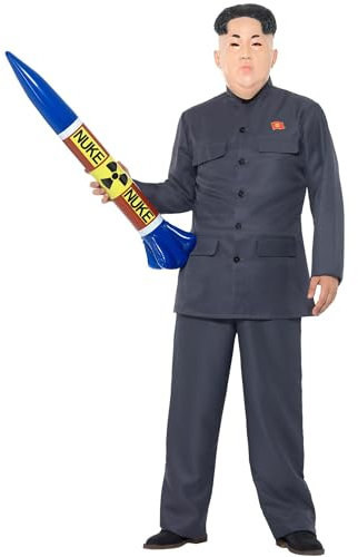 Smiffys Dictator Costume for Adults, Grey Military-Style Outfit with Matching Jacket & Trousers, Historical or Political Fancy Dress Uniform, Themed Parties, Parades & Stage Events, Medium