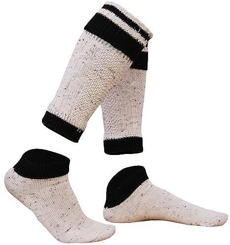German Wear 2-delat Loferl kostymstrumpor, vadvärmare, Vete/brun, 35-38