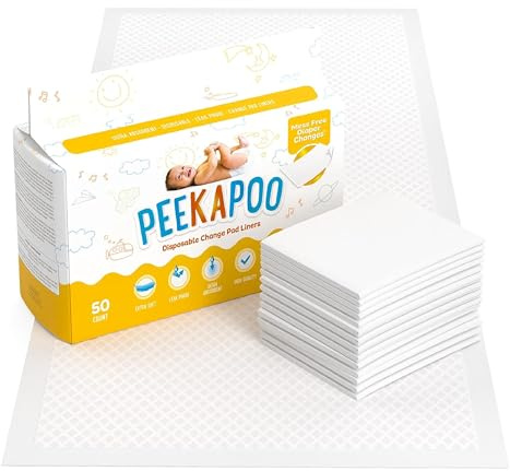 Peekapoo - The Original Disposable Baby Changing Pad Liners – 50 Pack | Super Soft, Waterproof, Ultra Absorbent | Portable, Travel-Friendly, Mess-Free Diaper Changes Anywhere