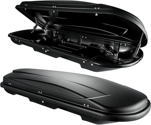 Cofre de Techo VDPJUXT600 600L con Cerradura + Portaequipajes/Barras de Techo VDP LION2 Compatible con Nissan X-Trail (T32) (5 Puertas) Desde 13