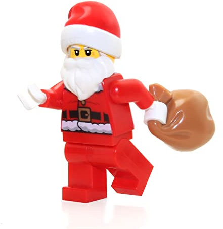 LEGO Mini figurine de vacances – Père Noël (avec sac à jouets) Rouge