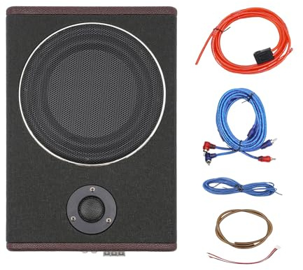 Bil subwoofer 8 tum ultratunn bilunderrede aktiv subwoofer kompakt undersittbas högtalare, tunn 68 mm