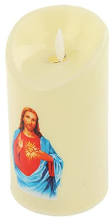 F Fityle 12.5cm Candele Led, Candele Finte, Luci Led, Candela Elettronica a Batteria Senza Fiamma a Batteria a Colonna Luminosa Di Candela Votiva Per La Decorazione Di Chiese Da Interni