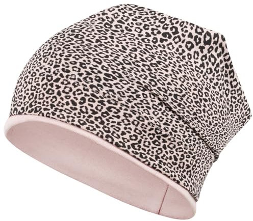 Smarilla Mädchen Mütze Übergangsmütze Beanie Blumen Frühling Herbst Baumwolle, Größe: 54-56, Farbe: Schwarz-Puderrosa