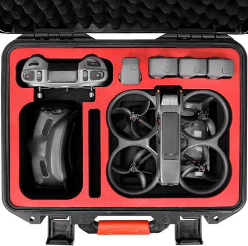 FPVtosky Hard Case for DJI Avata 2 Drone/Fly More Combo, Waterpoof Avata 2 Carrying Case Bag, Fits DJI Goggles 3, RC Motion 3 & FPV Remote Controller 3 Accessories[CASE ONLY]