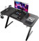 GTPLAYER Gaming Desk Computer Desk Sturdy Carbon Fiber Z Frame Large Gaming PC Table with Headphone Hooks for Home Office Bedroom (Black, 80CM)