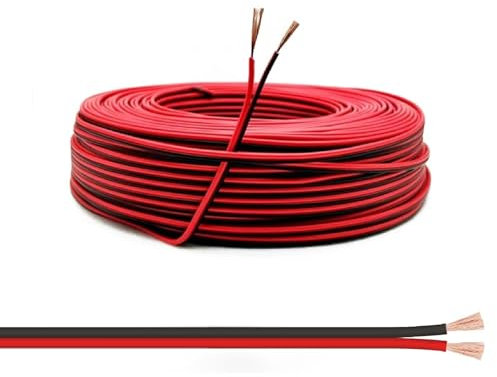 Wonvify Fils Électrique Cable Électrique 22AWG 10M Extension 2pin Fil 2 Couleurs Câble Rouge/Noir En Cuivre Étamé, DC 18 Gauge Flexible Fil De Raccordement Câble pour LED Ruban Lampe Bande Éclairage