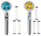 Oiieco 2 Stück Propeller Duschkopf 360° Drehbare mit 6 Stück Filter Brausekopf Dusche Wassersparender Druckerhöhender Duschkopf (Gold + Blau)