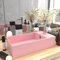 ShGaxin Badezimmer-Waschbecken mit Überlauf, Aufsatzwaschbecken, Waschtisch, Aufsatzwaschtisch, Wash Basin, Badmöbel, Bathroom Sink, Keramik Matt Rosa