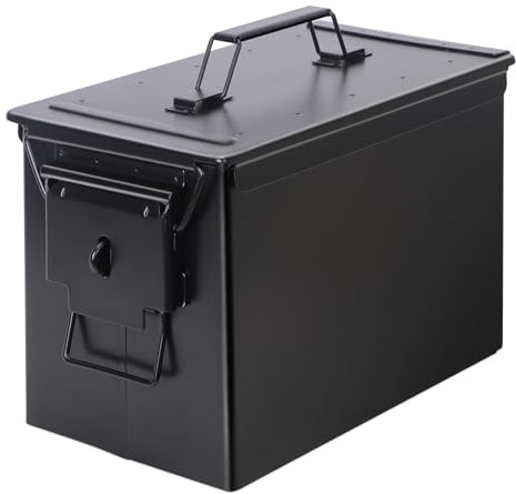 Ammo Can&Ammo case Storage Box,Lithium Battery Metal Storage Box,Fireproof/Waterproof/Airtight/Used for Lithium Battery And Ammo Storage (Black, 330 * 185 * 228mm)