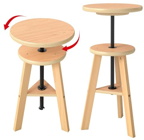 ybaymy Wooden Drafting Stool, 48-66cm Artist Stool with Adjustable Height, Kitchen Chair Wood Bar Stools, Suitable for Outdoor Drawing Home Kitchen Bars Artists Studio, Outdoor Bar Chair