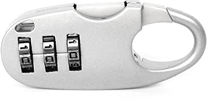 LUCKDANO Mini 3-siffrigt Resekombinationslås - Slitstarkt Säkerhetshänglås i Zinklegering för Bagage, Skåp och Lådor - Kompakt, Elegant Design för Resor (Silvervit)
