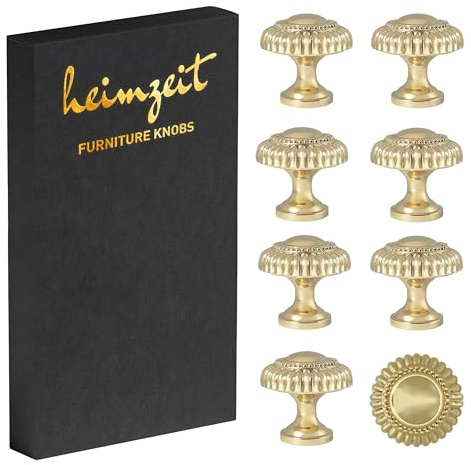 heimzeit Möbelknoppar Classic 8 Stycken av Högkvalitativ Zinklegering Guld