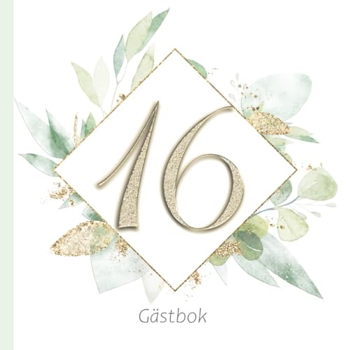 Gästbok: 16 ÅrI I Fyll i dina gratulationer, minnen och lyckönskningar – perfekt till 16-årsfest