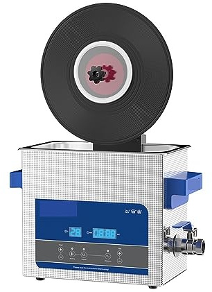 Ultraljudsrengöring, Ultraljudsrengöringsmaskin, 6L Vinylskivorengöring Med Fäste För 12 Tums LP 7 EP-skiva Upp Och Ner Låghastighetsvinyl för rengöring av smycken