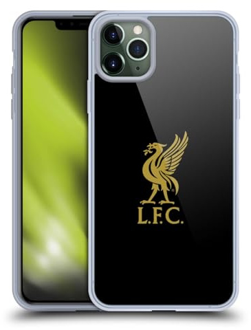 Head Case Designs Officially Licensed Liverpool Football Club Gold Logo On Black Liver Bird Soft Gel Case Compatible With Apple iPhone 11 Pro Max