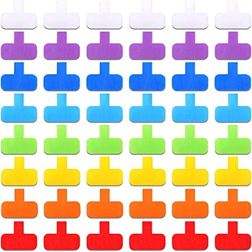 80 Pieces Self-Adhesive Cable Labels Multi-Color Cord Wire Labels, Nylon Writable Oval Tags, Hook and Loop Wire Tags for Cable Management, Computers and More