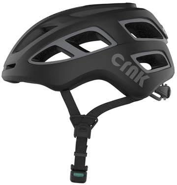 CRNK Veloce Fahrradhelm – Leichter & Stylischer Unisex Helm für E-Bike, Rennrad & Mountainbike – In-Mold Bauweise für Stoßabsorption – Magnetverschluss & Verstellbare Gurte – Schwarz – L