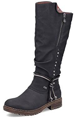 Rieker Damen Winterstiefel Z4759, Frauen Stiefel, wasserabweisend, riekerTEX,Winterboots,schnürstiefel,gefüttert,Boots,schwarz (01),39 EU / 6 UK