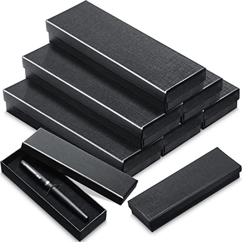 Yexiya 12 Pieces Empty Pen Gift Box with Cushion for Display Pencil Ballpoint Fountain Pen Jewelry Black Cardboard Collection Case for Christmas Wedding Business Birthday Souvenir Office Supplies