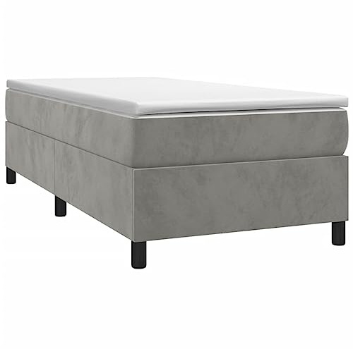vidaXL Boxspring-sängram ljusgrå 80x200 cm sammet