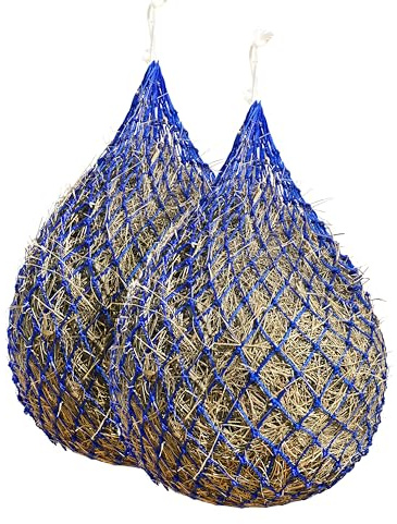 Harrison Howard Slow Feed Hay Net Horse 2 Pcs Horse Feeding Supplies Blue 40 Length with 2 Holes