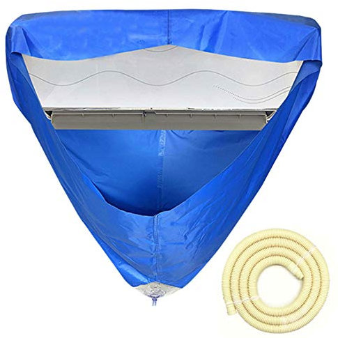 Väggmonterat luftkonditioneringsskydd, Luftkonditioneringsrengöring Vattentät skyddspåse med dräneringsport och vattenslang, Dammtvättrengöringsskyddspåse for AC-enheter/37 (Size : Large)