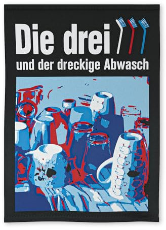 getDigital Geschirrtuch Die DREI Spülbürsten - Saugstarkes Küchentuch für Detektive und Abenteuer - Geschirrhandtuch aus 100% Baumwolle, 50 x 70 cm