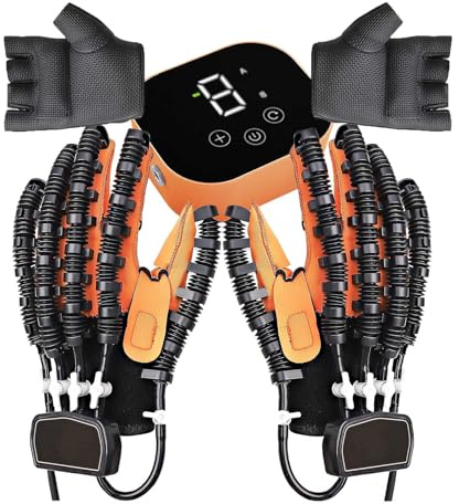 GERAZAHO Guanti Robot per Riabilitazione con entrambe Le Mani, Terapia di Massaggio per Il Recupero delle Dita dell'emiplegia da Ictus, Guanti per Riabilitazione Robot con Le Dita