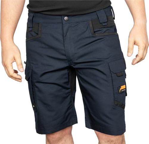 ACE Constructor Pantaloni da Lavoro da Uomo Corti - Pantaloni da Lavoro da Uomo con Tasche Cargo e Vita Elasticizzata per L'Estate - Blu Marino - 48