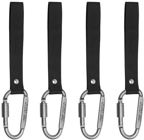 4 Pcs Carabiner Clip, Climbing Carabiner Clip, Aluminum Alloy D-Ring Locking Caribeana Clips For Camping, Outdoors, Travelling, Hiking, Pet Leashes, Fishing, Backpacking (Grey)