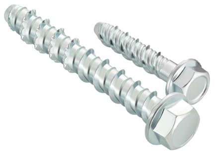 Wavanta 20Pcs Concrete Screws Bolts, M6 x 50mm Masonry Screws for Brick Wall, Flange Hexagonal Head Concrete Anchor Bolts, Used for Fixing on Masonry, Marble, Brick, Wood, Stone