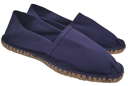 Espadrillas Uomo e Donna in Tela, Scarpe Estive Slip On, Classiche Espadrilles Basse Fondo in Gomma (Blu Scuro, Sistema Taglie Calzature EU, Adulto, Uomo, Numero, Media, 43)