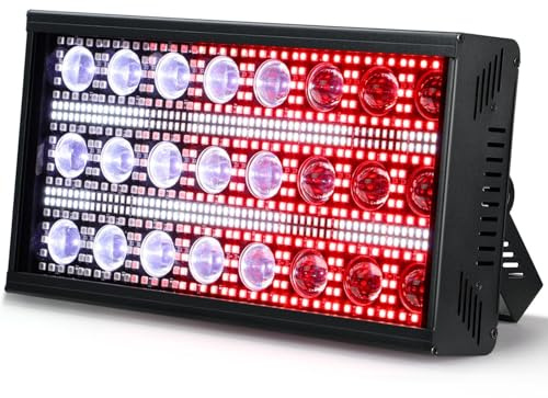 BETOPPER LF2405 300W Matrix Beam Strobe Light, RGB and White LED Stage Effect Light, 5/11/112CH DMX512 and RDM, 0-100% Linear Dimming, Auto/Sound/Master-Slave for DJ Club Bar Wedding Show，1Pack