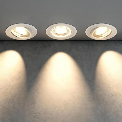 Aigostar Faretti LED da Incasso 5W 370 Lumen/ 3000K Luce Bianco Caldo/Orientabili a 30°/ per Cartongesso/Foro Incasso Ø70-75 mm/ 220-240V/ Set di 3
