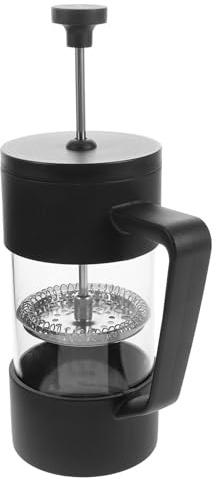 FONDOTIN Caffettiera Francese in Vetro Borosilicato Resistente al Calore Pressa per Espresso e Caffè Freddo Macchina da Caffè Manuale Viaggio e Nera