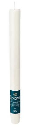 Spaas Rustic Dinner Candle 8h, white, 2,1x2,1x25
