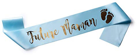 OLILLY Future Mom-halsduk för baby shower, Blått och guld, One size