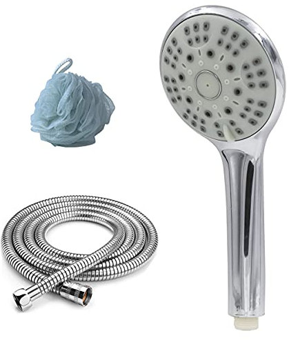 Miliwan Soffione Kit: Telefono 5 Modalità, Tubo Inox, Spugna Doccia Alta Pressione